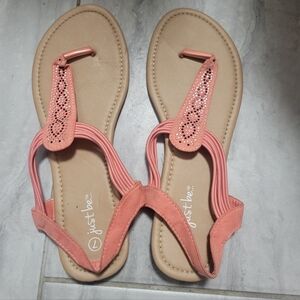 Women's Pink Embellished Sandals Size 7, By Just Be